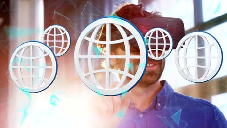 Man-wearing-virtual-goggles-and-globe-symbols