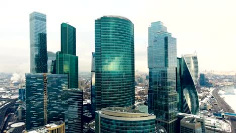 Aerial-shot-of-skyscrapers-of-Moscow-International-Business-Centre.