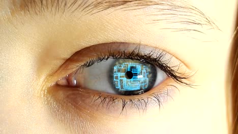 the-human-eye-with-the-electronic-circuits-and-symbols-projecting-in-it,-the-concept-of-future-technologies