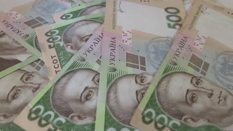 Money-of-Ukraine,-500-hryvnia-in-motion