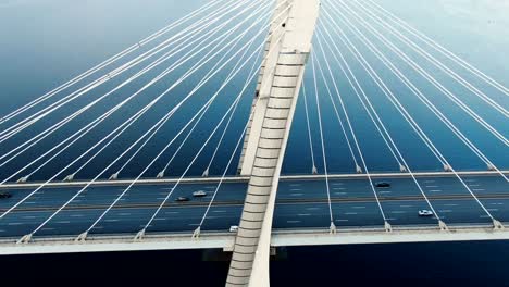 flycam-moves-above-modern-pylons-of-long-cable-stayed-bridge