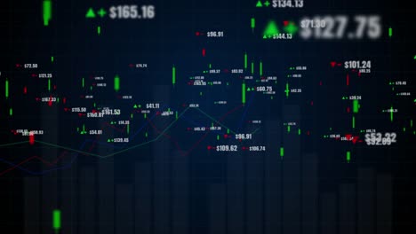 Candlestick-Graph-Chart-mit-digitalen-Daten,-Aufwärtstrend-oder-Abwärtstrend-des-Börsen--oder-Börsenhandels,-Investment--und-Finanzkonzept.