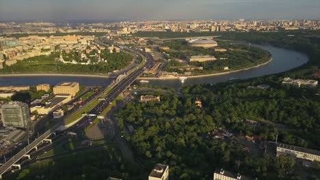 russia-sunny-evening-moscow-famous-luzhniki-stadium-dustrict-river-aerial-panorama-4k