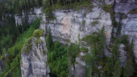 Mirador-de-montaña-hermosa-alta-de-las-montañas.-Clip.-Gran-valle-con-bosque-de-eucaliptos-gruesa.-Vista-superior-de-un-gran-acantilado-en-el-bosque