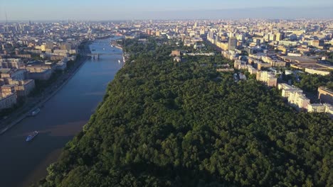 russia-sunset-time-moscow-cityscape-famous-gorky-park-riverside-aerial-panorama-4k