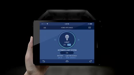 Touching-IoT-tablet,-smart-pad-application,-House-light-energy-saving-efficiency-control,-Smart-home-appliances,--internet-of-things.