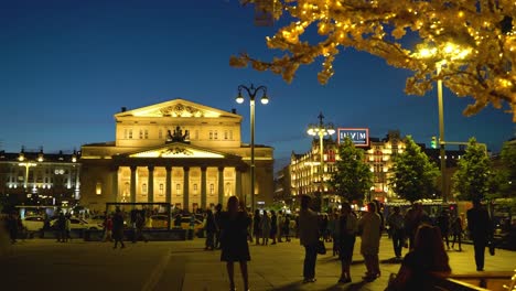 Moscow,-Russia-.-Night-walk-through-the-Teatralnaya-Square-and-a-view-of-the-Bolshoi-Theater