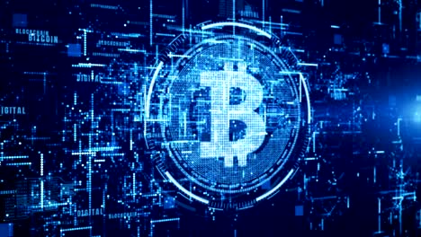 Bitcoin-cryptocurrency-in-digital-cyberspace