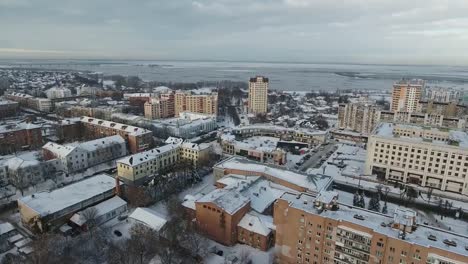 Winter-city-in-the-snow-with-a-bird's-eye-view.