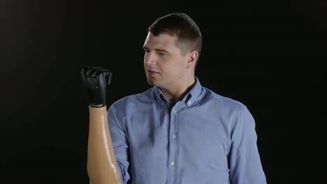 Amputee-Man-Testing-Mobility-of-Prosthetic-Arm