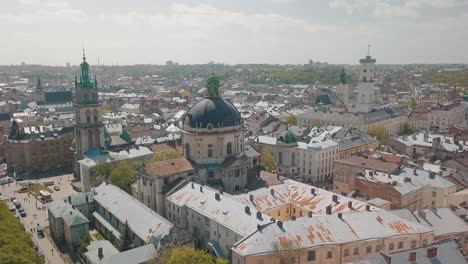 Lvov,-Ukraine.-Aerial-City-Lviv,-Ukraine.-Panorama-of-the-old-town.-Dominican