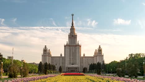 Moscow-Russia-time-lapse-4K,-city-skyline-timelapse-at-Lomonosov-Moscow-State-University