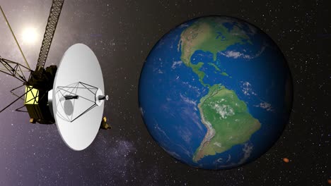 Voyager-Satellit-und-Erde.