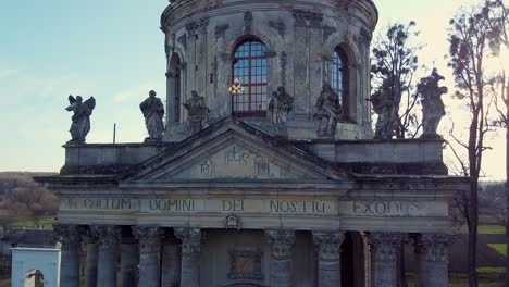 Roman-Catholic-Church-Aerial,-Ukraine