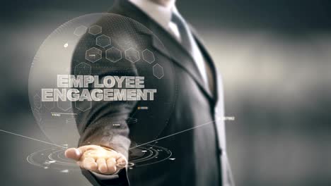 Employee-Engagement-with-hologram-businessman-concept