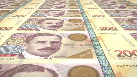 Banknotes-of-two-hundred-Georgian-lari-of-Republic-of-Georgia,-cash-money,-loop