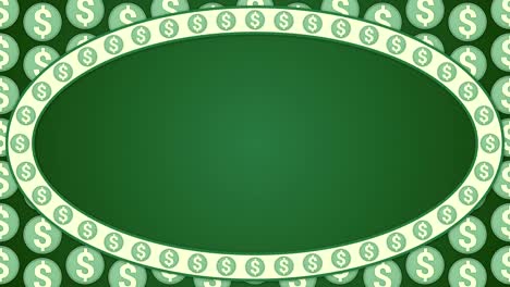 Dollar-amerikanisches-Geld-grünen-Hintergrund-Ellipse-frame