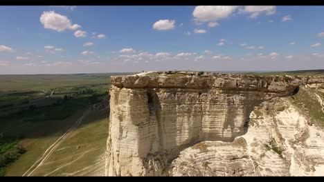 Aerial-photography-of-natural-landscape-with-views-of-the-White-Rock-mountain-in-the-Crimea.