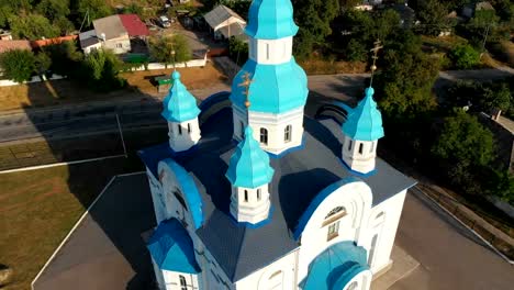 Aerial-view-of-the-Ukrainian-Christian-Church-Located-in-the-Village