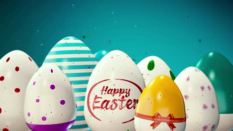 Happy-Easter-Holiday-with-Painted-Egg-on-Colorful-Background.-International-Spring-Celebration