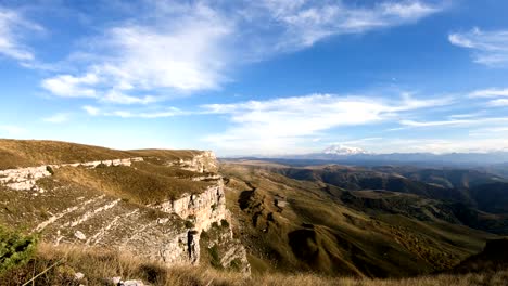 Timelapse-gorge-cliffs-with-moving-sky-shadows-and-clouds.