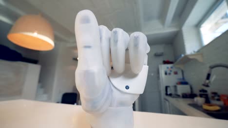 Close-up-of-a-clenched-fist-of-a-robotic-hand