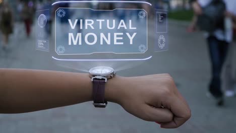 Female-hand-with-hologram-Virtual-money