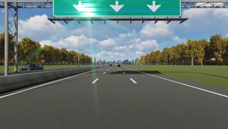 Hinweisschild-auf-der-Autobahn,-die-den-Eingang-zur-Stadt-Samara-4K-Stock-Video-zeigt