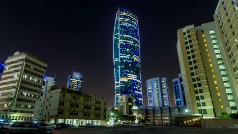 The-240-meters-high-KIPCO-Tower-timelapse-hyperlapse-in-Kuwait-City.-Kuwait,-Middle-East