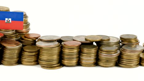 Haiti-flag-with-stack-of-money-coins