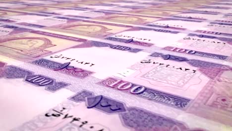 Banknotes-of-one-hundred-afghani-of-Afghanistan,-cash-money