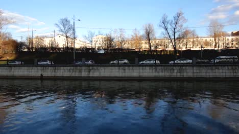 Stone-bridge-and-embankment-of-a-city-river