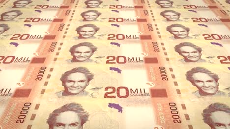 Banknotes-of-twenty-thousand-colones-of-Costa-Rica,-cash-money,-loop