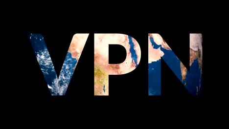 Text-VPN-aufschlussreiche-drehen-Erdkugel