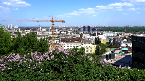 View-of-Kiev,-the-historical-district-of-Podol.