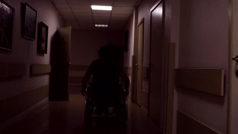 A-disabled-man-in-a-wheelchair-in-the-rehabilitation-center