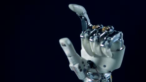 Automated-prosthetic-hand,-close-up.