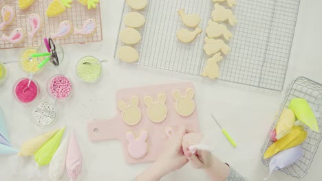 Decorar-galletas-de-azúcar-de-Pascua-con-glaseado-real.