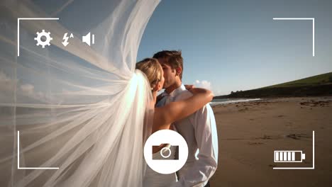 Taking-photos-of-a-bride-and-groom-on-a-digital-camera