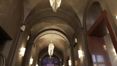 Hotel-Corridor.-Large-Hall-With-Large-Chandeliers.