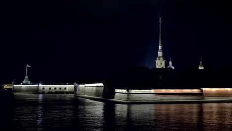 old-building-and-castle-walls-of-Peter-and-Paul-Fortress-in-night-time