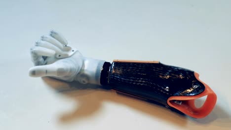 Bionic-hand-prosthesis-working,-close-up.