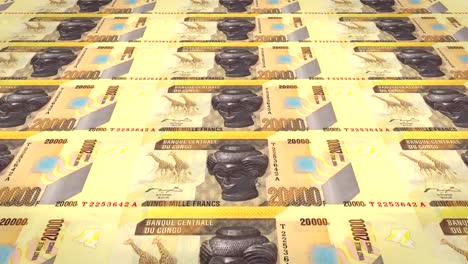 Banknotes-of-twenty-thousand-congolese-francs-of-the-Congo,-cash-money,-loop