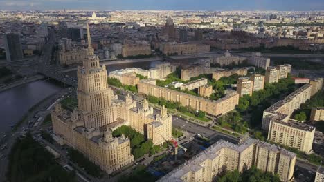 russia-sunny-day-moscow-famous-old-building-hotel-ruver-aerial-panorama-4k