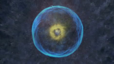 Digitale-Animation-von-einem-kosmischen-Inferno