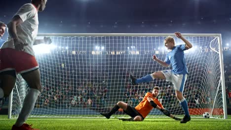 Jugador-de-fútbol-de-los-puntajes-un-objetivo