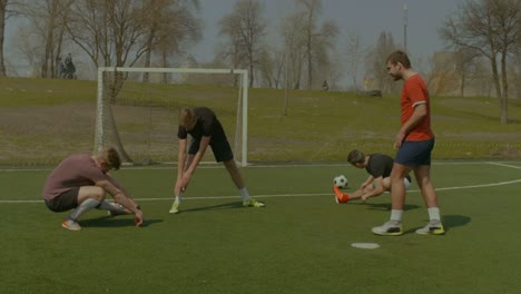 Warm-up-vor-dem-Fußballspiel-Team