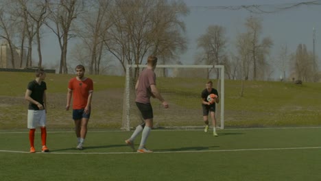Soccer-player-taking-direct-free-kick-during-game