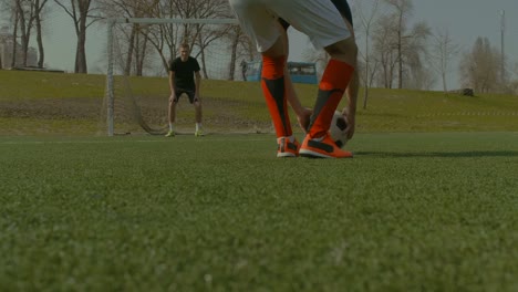 Soccer-player-taking-a-penalty-kick-during-game