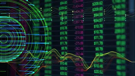 Technik-Ideen-Geschäftskonzept-mit-Lager-Diagramm-und-Datum-Diagramm-Analyse-abstrakter-Hintergrund